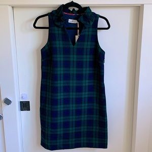 Vineyard Vines Ruffled Neck Tartan Dress